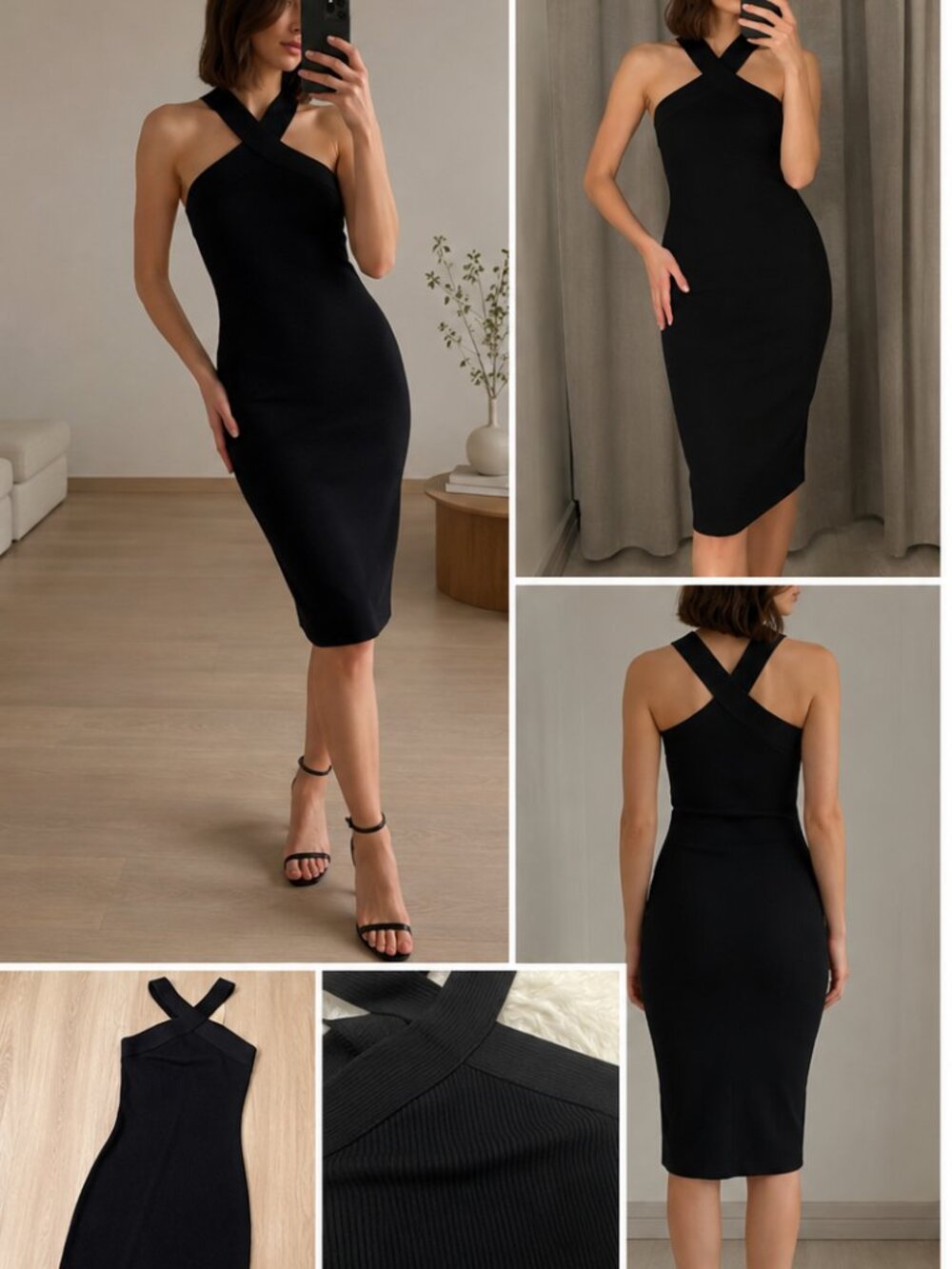 Babaton (Aritzia) Cross Halter Dress 🖤